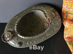 Old Persian / Middle Eastern Tribal Silver-Plated Copper Water Carrier beautifu