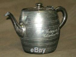 Old Reserve Rye Whisky Silver Plate Pot Jug Edwards Co Pre-Prohibition Merchant