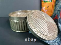 Old Tibetan Local Silver-Plated Brass Container a.. beautiful collection & disp