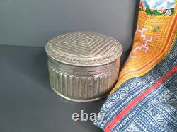 Old Tibetan Local Silver-Plated Brass Container a.. beautiful collection & disp