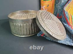 Old Tibetan Local Silver-Plated Brass Container a.. beautiful collection & disp