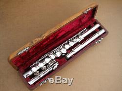 Old Vintage German Gust Reinh Uebel Erlbach Flute Silver Plated Original Case