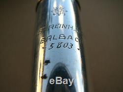 Old Vintage German Gust Reinh Uebel Erlbach Flute Silver Plated Original Case