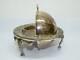 Old Vintage Silver-Plated Caviar Container English Marked Hooded Original Liner