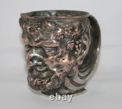 Old copper jug? With head of Satyr / God Bacchus with silver plating. C. 1900