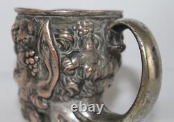Old copper jug? With head of Satyr / God Bacchus with silver plating. C. 1900