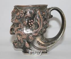 Old copper jug? With head of Satyr / God Bacchus with silver plating. C. 1900