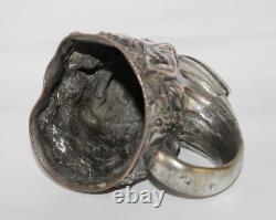 Old copper jug? With head of Satyr / God Bacchus with silver plating. C. 1900