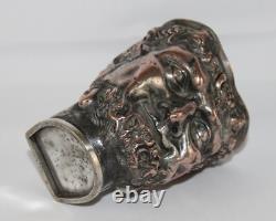Old copper jug? With head of Satyr / God Bacchus with silver plating. C. 1900