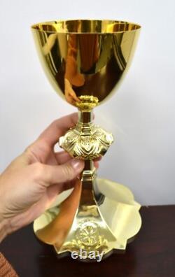 Older Gothic Chalice, Cup Sterling Silver, Original Plating (CU867)