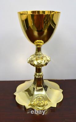 Older Gothic Chalice, Cup Sterling Silver, Original Plating (CU867)