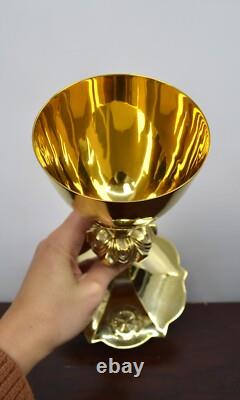 Older Gothic Chalice, Cup Sterling Silver, Original Plating (CU867)