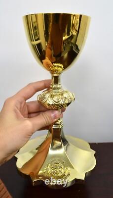 Older Gothic Chalice, Cup Sterling Silver, Original Plating (CU867)