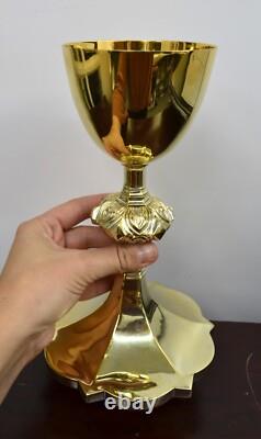 Older Gothic Chalice, Cup Sterling Silver, Original Plating (CU867)