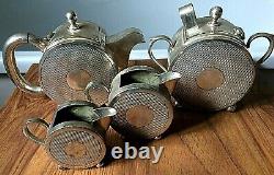 Original 1920's Art Deco epns tea for one set 4 pieces