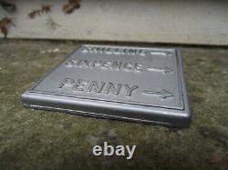 Original A & B telephone Coin Box denomination plate for shilling sixpence penny