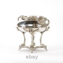 Original Antique Empire-Style Silver-Plated Vase Marked