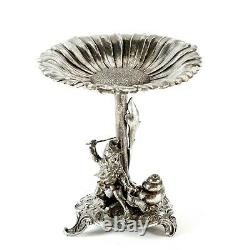 Original Antique German Silver Plated Dish Bowl Figurine Snail 19 th Flatware