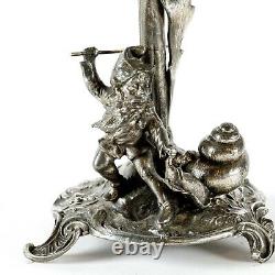 Original Antique German Silver Plated Dish Bowl Figurine Snail 19 th Flatware