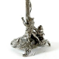 Original Antique German Silver Plated Dish Bowl Figurine Snail 19 th Flatware