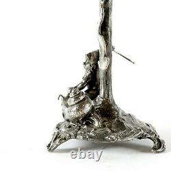 Original Antique German Silver Plated Dish Bowl Figurine Snail 19 th Flatware