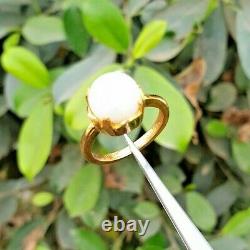 Original Basra Pearl Ring Gold Plated Natural Pearl Ring For Womens Real Pearl