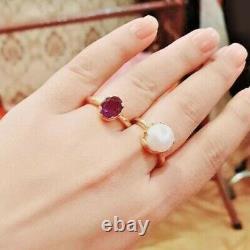 Original Basra Pearl Ring Gold Plated Natural Pearl Ring For Womens Real Pearl