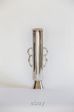 Original Breuhaus silver plated Bauhaus / Art Deco Vase, ca 1930
