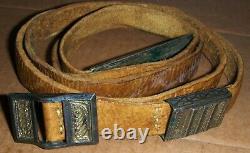 Original Caucasian leather belt with gold plated 3 silver parts (belt one)