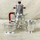 Original French Art Deco Coffee Set cafetiere filter Silver Plated Bowl Jug Pot