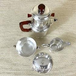 Original French Art Deco Coffee Set cafetiere filter Silver Plated Bowl Jug Pot