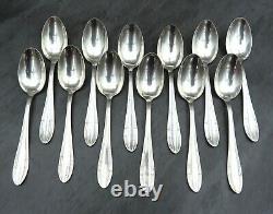 Original French Art Deco Teaspoons Silver Plated Antique Spoons Boxed Set of 12