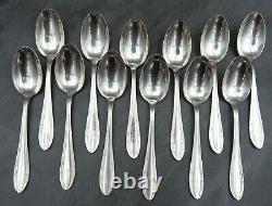 Original French Art Deco Teaspoons Silver Plated Antique Spoons Boxed Set of 12