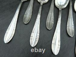 Original French Art Deco Teaspoons Silver Plated Antique Spoons Boxed Set of 12