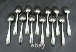 Original French Art Deco Teaspoons Silver Plated Antique Spoons Boxed Set of 12