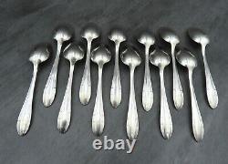 Original French Art Deco Teaspoons Silver Plated Antique Spoons Boxed Set of 12