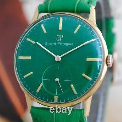 Original Gents Girard Perregaux Gold Plated Manual Wind Vintage Nice Green Dial