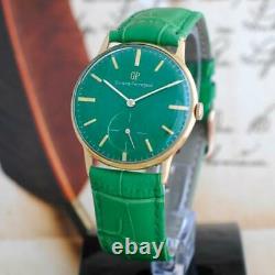 Original Gents Girard Perregaux Gold Plated Manual Wind Vintage Nice Green Dial