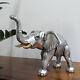 Original Handmade Frank Meisler Elephant Sculpture with Gold & Silver Plated