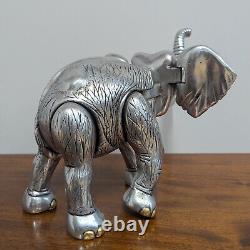 Original Handmade Frank Meisler Elephant Sculpture with Gold & Silver Plated