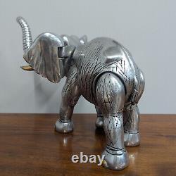 Original Handmade Frank Meisler Elephant Sculpture with Gold & Silver Plated