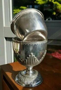 Original James Dixon & Sons Silver Plated Duplex Oil Lamp Urn Style Drop In Font