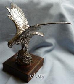 Original Large C. 1930's/40's Silver-plated Eagle Car Mascot