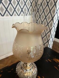 Original Large Fancy Victorian Walker & Hall Silver Plated Oil Lamp & Burner