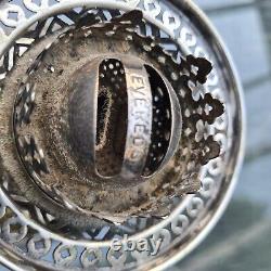 Original Large Fancy Victorian Walker & Hall Silver Plated Oil Lamp & Burner