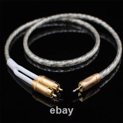 Original MCA Stereo 3.5mm to 2RCA Silver Plated Audio Cable Hi-Fi For Auidophile