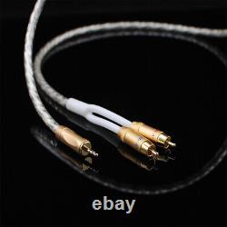Original MCA Stereo 3.5mm to 2RCA Silver Plated Audio Cable Hi-Fi For Auidophile