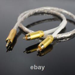 Original MCA Stereo 3.5mm to 2RCA Silver Plated Audio Cable Hi-Fi For Auidophile