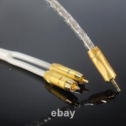 Original MCA Stereo 3.5mm to 2RCA Silver Plated Audio Cable Hi-Fi For Auidophile