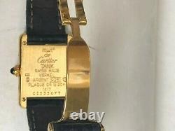 Original Must The Cartier Vermeil Trinity Quartz Argent 925 Gold Plaque